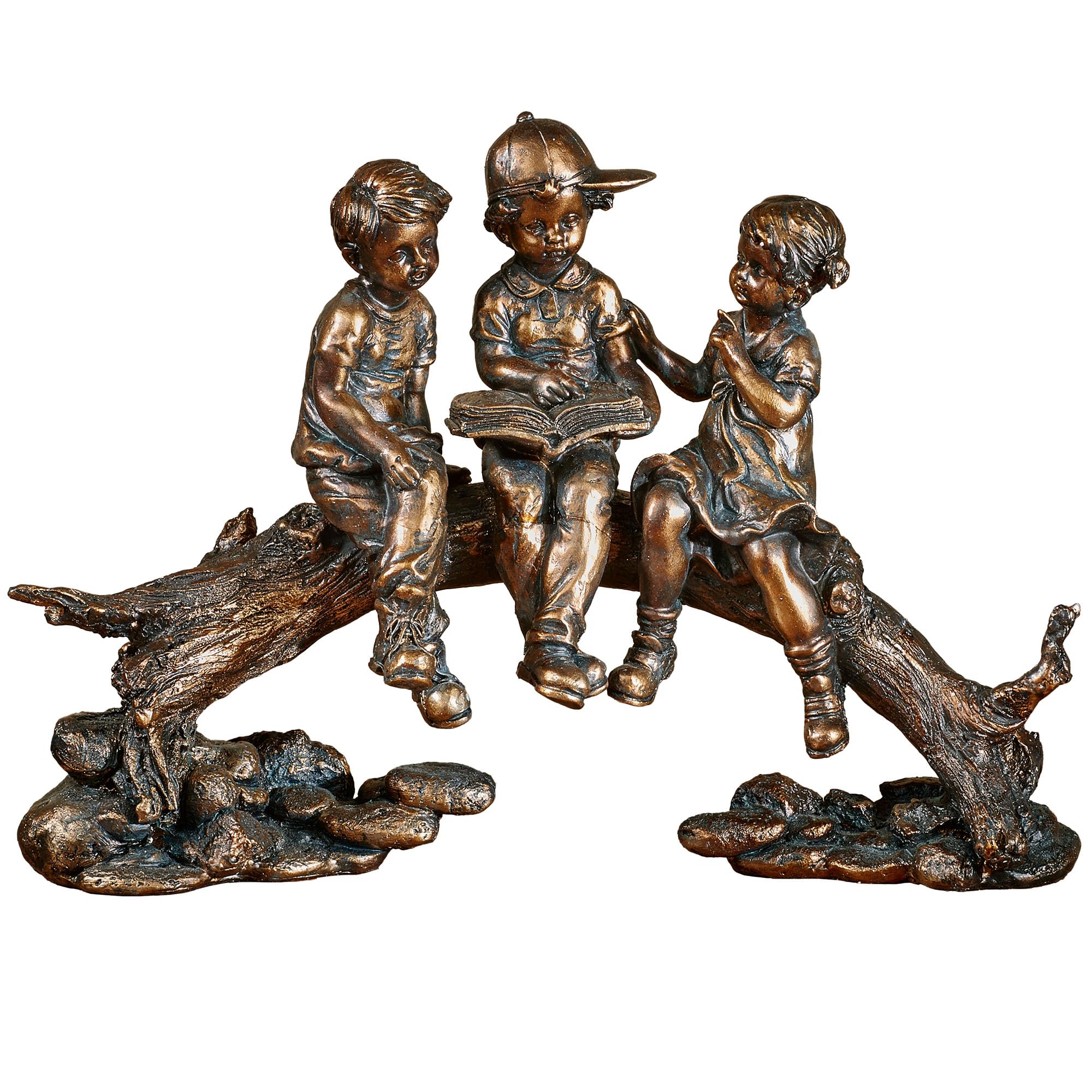 ブロンズ子供置物トニエ本さ5-0306